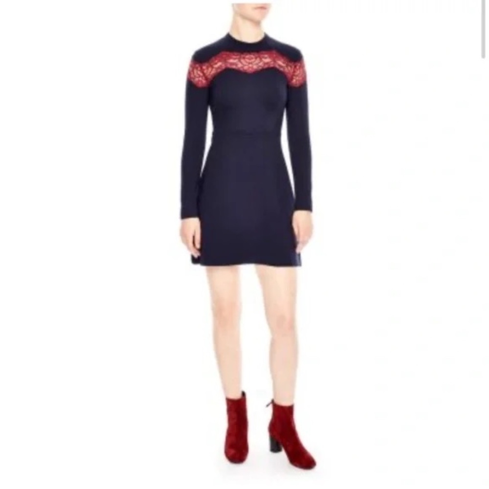 Sandro Blue Mini Dress sz4 - Picture 4 of 11